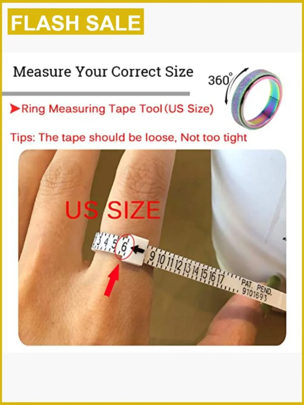 Spinner Anxiety Ring Fidget Ring Stainless Steel Size 6-12 6mm Width
